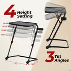 Homy Casa - Table pliante à hauteur réglable avec plateau inclinable et porte-gobelet, noire-Porte-gobelet intégré pour plus de commodité