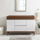 Modway - Render 48" Armoire de lavabo compatible avec un seul lavabo (non inclus) - Noyer blanc-MDF et panneau de particules