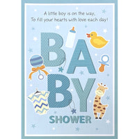 Mill Brook Studio - Cartes de souhaits Shower de bébé avec enveloppes – 5-3/8 po x 7-3/4 po – Garçon : jouets – paquet de 18-Cartes de souhaits qualité boutique