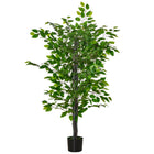 HOMCOM - Arbre artificiel ficus 4,5 pi avec feuilles réalistes pour intérieur - vert-Beau design de ficus artificiel. Convient pour l'intérieur toute l'année 