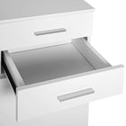 HOMCOM - Buffet haute brillance 28 po L avec 2 tiroirs et 2 portes - blanc haute brillance-Fabriqué en panneau de particules durable et écologique pour une durabilité et un entretien facile 