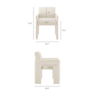 Modway - Daven Cuir végane Fauteuil à manger in Albâtre-Velours de performance résistant aux taches