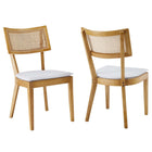 Modway - Caledonia Tissu tapis Chaise à manger Ensemble de 2 - Blanc naturel-Chaises à manger Modern Farmhouse - Ensemble de 2