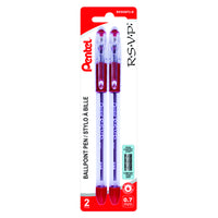 Pentel – Stylos à bille R.S.V.P. Stick – 0,7 mm – encre rouge – paquet de 12  -Stylos à bille Stick