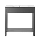 Modway - Altura 36" Vanette de salle de bain - Gris blanc-Assemblée requise