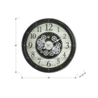 Monarch Specialties - Horloge - 30 po Rond - Mécanisme D'Engrenage - Surdimensionné Grand - Horloge Murale - Brun - Transitionnel-Mouvement à quartz de haute qualité pour un chronométrage précis et un fonctionnement sans tic-tac pour un espace silencieux