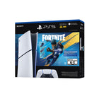 PlayStation - 5 Ensemble édition numérique 825 Go - Fortnite Flowering Chaos-Contenu de la boîte: Code pour l’ensemble Fortnite Flowering Chaos; y compris 8 objets cosmétiques exclusifs à PlayStation + 1 000 V-Bucks; Manette de jeu sans fil. Disque SSD de 825 Go. 2 pieds de socle horizontal. Câble HDMI;Cordon d’alimentation. Câble USB. Documents imprimés. ASTRO’s PLAYROOM (jeu préinstallé); Un compte pour PlayStation Network et une connexion à Internet sont requis pour utiliser le code