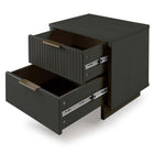 Manhattan Comfort - Table de nuit moderne Granville 18,11" à 2 tiroirs - Gris foncé - Lot de 2-10