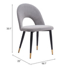 Zuo - Menlo Chaise de salle à manger - Gris - Ensemble de 2-6