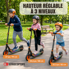 Gyrocopters - Trottinette électrique pour enfants Flash KidZ - Vitesse 19 km/h - Autonomie 11 km - Éclairage LED - Orange-Système de freinage double pour circuler en toute confiance