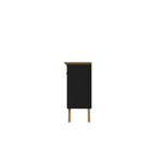 Manhattan Comfort - Buffet moderne mi-siècle Yonkers 160 cm (62,99 po) - Noir et Cannelle-Base encadrée élégante à pieds évasés fabriquée en bois massif pour une durabilité accrue