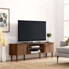 Modway - Contour 63 po Bois Meuble TV, Noyer-Hévéa, panneau de particules, MDF