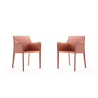 Manhattan Comfort - Lot de 2 fauteuils de salle à manger modernes Paris 55 cm, revêtement similicuir, coloris argile-Chaise de salle à manger moderne parfaite pour la salle à manger et le bureau à domicile Lot de 2