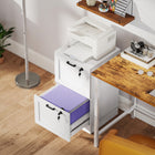 HOMCOM - Classeur vertical de bureau à 2 tiroirs - blanc-Sert de support pour imprimante, optimisant l’espace de bureau 
