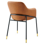 Modway - Jovi Cuir végane Chaise à manger Ensemble de 2 - Black Tan-Capacité de poids de la chaise : 331 lb.