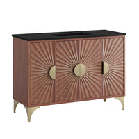Modway - Daylight 48" Vanette de salle de bain - Noyer noir-Armoire de toilette moderne pour salle de bain