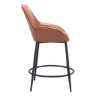 Zuo - Vila Tabouret de comptoir - Brun - Ensemble de 2-Assemblage requis