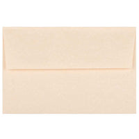  JAM Paper Enveloppes d'invitation parchemin A8 - 5,5 x 8,125 po - Naturel recyclé - paquet de 50-Couleur : naturel/bronze, Les enveloppes présentent une finition parchemin marbré pour une touche élégante