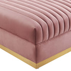 Modway - Sanguine Chenal Touffé Performance Velvet Modular Sectional Sofa Ottoman - Rose poussiéreuse-Système de bobines à ressort