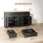 HOMCOM - Buffet de style ferme 55 po avec portes de grange et tiroirs - noir-Sert de bar à café ou de meuble TV pour des écrans jusqu'à 60 po 