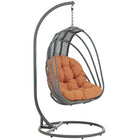 Modway - Whisk Terrasse extérieure Chaise à balançoire sans support - Orange-Chaîne suspendue en acier ajustable de 78,5"