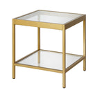 Hudson&Canal - Table d'appoint carrée Alexis de 50 cm de largeur par - Laiton-Le dessus a une capacité de poids de 30 lb, l'étagère peut supporter 20 lb