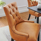 Modway - Regent Touffe Cuir végane Chaise à manger - Tan-Rembourrage en cuir végane