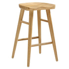 Modway - Saville Dos sans dos Tabourets de comptoir - Chêne - Ensemble de 2-Glissades de pied ajustables sans marquage