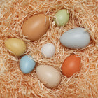 Yellow Door - Oeufs triés par taille, lot de 8-Comprend 8 œufs de différentes tailles et couleurs réalistes