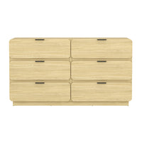 Manhattan Comfort - Commode double contemporaine moderne Chrystie 60" à 6 tiroirs - Naturel-Finition de haute qualité sur une structure en bois manufacturé durable pour un aspect lisse et raffiné