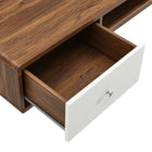 Modway - Transmit Fixation murale de 60" Bois Bureau - Blanc noyer-Assemblée requise