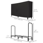 Outsunny - Porte-bûches 6 pi avec housse- support de rangement pour bois- noir-Surélevé de 7,5 po (19 cm) du sol, empêche l'humidité d'endommager le bois 