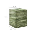 Modway - Jordana Square Plinth Intérieur - Terrasse extérieure Béton Table d’appoint - Marbre Vert-Matériau de béton