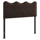 Modway - Athena Velours de performance résistant aux taches Tête de lit pleine grandeur, Marron chocolat-Velours de performance résistant aux taches