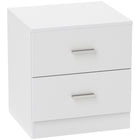HOMCOM - Table de chevet avec 2 tiroirs - blanc-Le design simple est polyvalent et moderne. Convient à de nombreux espaces domestiques ! 