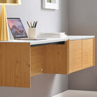 Modway - Kinetic Support mural de 38" Bureau avec armoire et tablette - White Natural-6