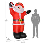 HOMCOM - Décoration de pelouse gonflable éclairée d'extérieur de 8 pieds de haut pour Noël - Père Noël - Rouge-Indice d'étanchéité IP44 et certification UL 