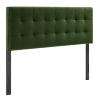 Modway - Lily Velours de performance résistant aux taches Tête de lit pleine grandeur, Vert mousse-Sellerie en velours Performance résistante aux taches