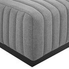 Modway - Conjure Chenal Touffé Tissu rembourré Ottoman - Noir Gris clair-Base noire mate