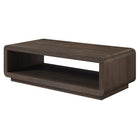 Hudson&Canal - Table basse rectangulaire Lonni de 119 cm de large, chêne brun-Le plateau et l'étagère inférieure supportent chacun un poids maximal de 22,7 kg (50 lb)