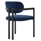 Modway - Elio Tonneau Tissu et métal Chaise à manger - Marine noire-8