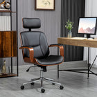 HOMCOM - Fauteuil de bureau avec repose-tête amovible et roulettes - noir-La hauteur du siège de bureau peut être ajustée entre 18,7 po et 22,6 po pour répondre à vos différents besoins