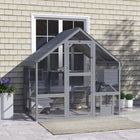 PawHut - Grand enclos extérieur pour chats avec housse imperméable pour 2 à 4 chatons - 73 po L x 55 po l x 74 po H-Comprend deux condos avec rideaux pour des cachettes confortables 