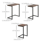 HOMCOM - Tables d’appoint gigognes - brun rustique - ensemble de 3-Les panneaux de particules de qualité et le cadre en acier sont stables et fiables 
