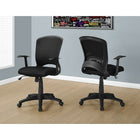 Monarch Specialties - 7265 Chaise De Bureau - Pivotant - Bureau - Travail - Métal - Noir-Hauteur du siège : 18 à 21 haut. (po)., dimensions du siège : 19 long. x 20 prof. x 21,5 haut. (po) (dossier); bras : 10,75 long. x 2,5 larg. x 9 haut. (po)