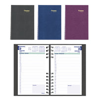 Blueline - 2027 Agenda quotidien CoilPro avec couverture rigide à texture imitation lézard – 8 po x 5 po – Couleurs assorties – Bilingue-12 mois: janvier 2027 à décembre 2027