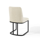Modway - Amplify Base de traîneau Tissu rembourré Fauteuil d’appoint de salle à manger - Noir beige-9