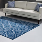 Modway - Frame Treillis marocain de transition Tapis de 5 pi l x 8 pi L - Bleu marocain et bleu clair-Dessous en caoutchouc de prise
