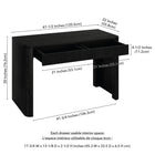 Hudson&Canal - Bureau rectangulaire cannelé Palmera 47,5 po de large, finition grain noir-Dimensions du produit : 47,5 po L x 22 po l x 30 po H