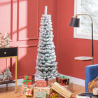 HOMCOM - Arbre de Noël artificiel fin floqué de neige artificielle 5pi-Sapin de Noël artificiel dans un style d'arbre réaliste 